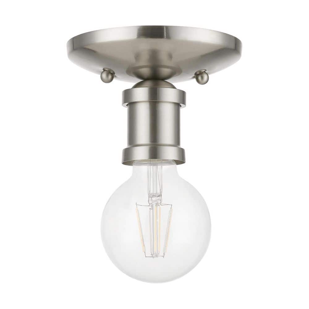 Lansdale Brushed Nickel Single Light Indoor/Outdoor Flush Mount