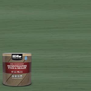 1 qt. #ST-126 Woodland Green Semi-Transparent Waterproofing Exterior Wood Stain and Sealer