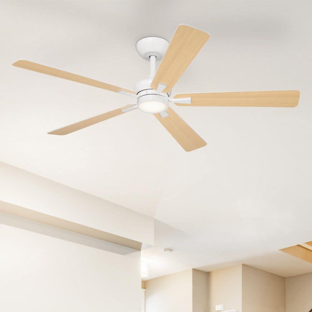 Rossby 52 in. Indoor Matte White Transitional Ceiling Fan with Integrated 3000K LED with Remote Control Included price history on PriceWatchPro