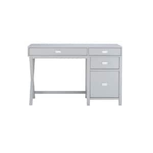 Sara 48 in. W Rectangle Gray Wood 4-Drawer Computer Desk with Side Storage