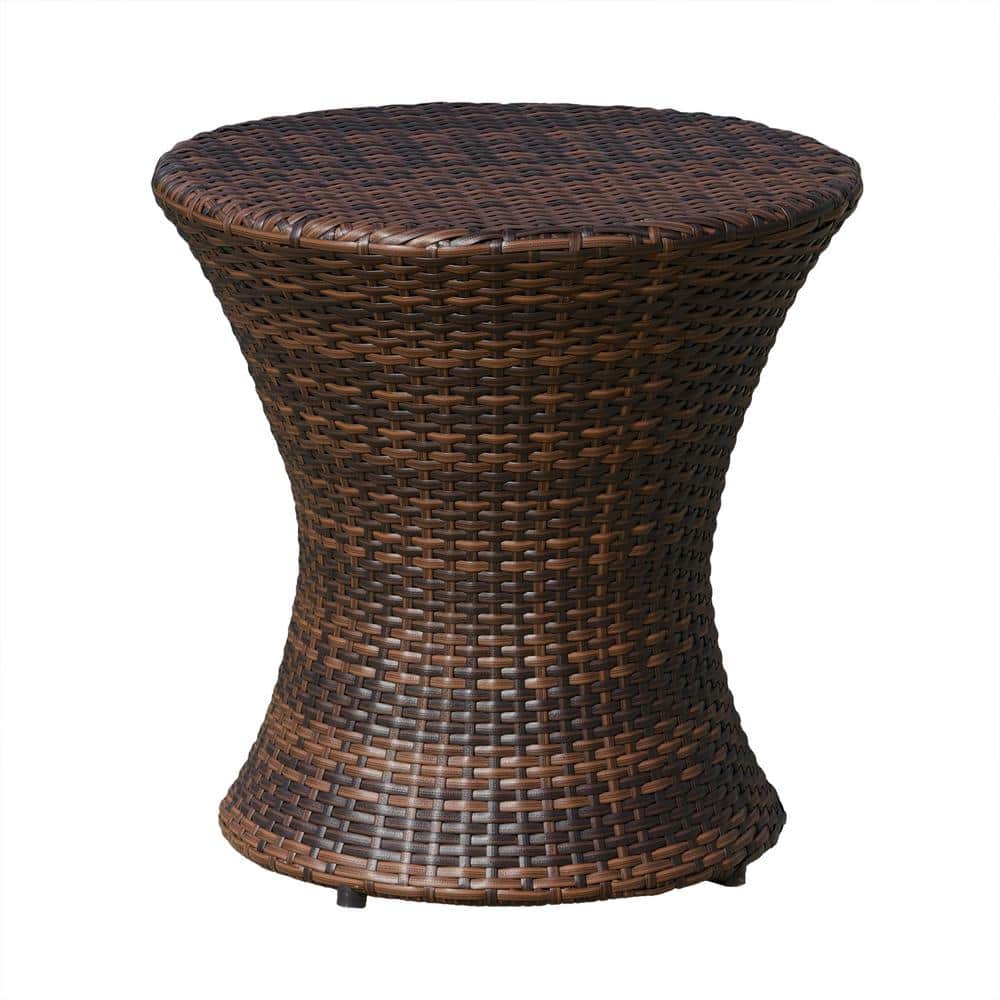 Cisvio Outdoor Brown Wicker Hourglass Side Table D0102H71WGJ The Home
