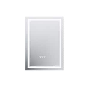 20 in. W x 28 in. H Rectangular Frameless LED Light with 3-Color and Anti-Fog Wall Mounted Bathroom Vanity Mirror