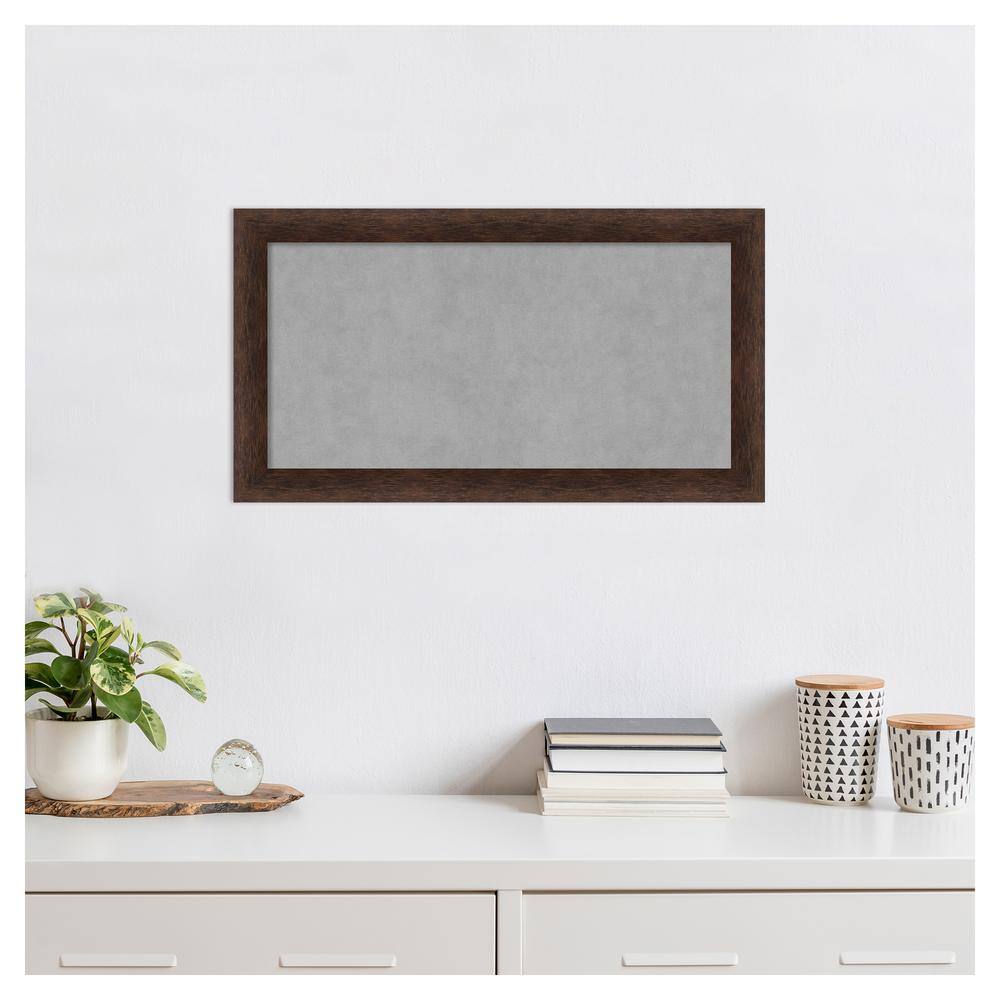 Warm Walnut Narrow Framed Magnetic Memo Board 27x15