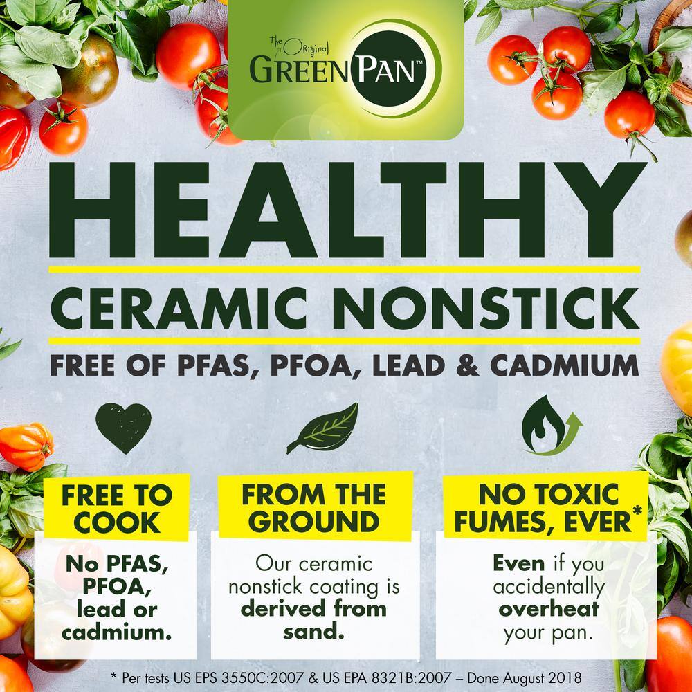 GreenPan Chatham 11" Gray Ceramic Nonstick Square Griddle Pan