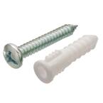 #8-10 x 1 in. Plastic Pan-Head Combo-Drive Anchors with Screws (50-Pack)