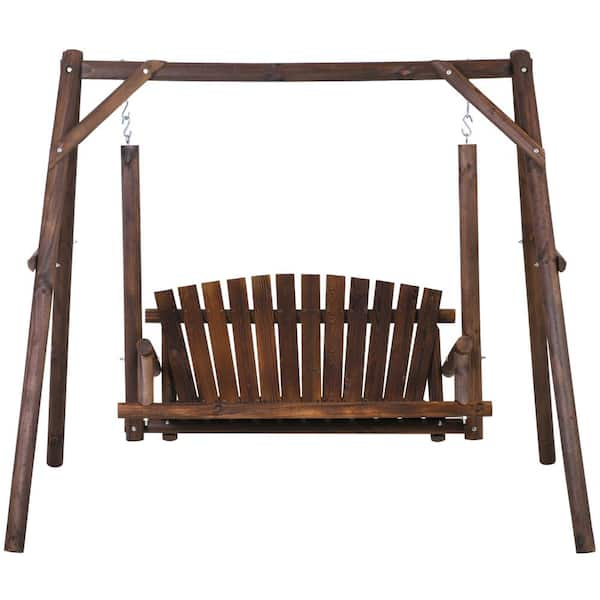 Outsunny 78 in. 2-Person Wood Patio Swing