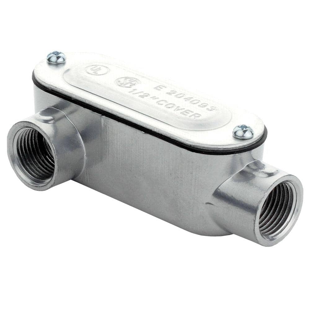 1/2 in. Rigid Metal Conduit (RMC) Threaded Conduit Body with Stamped Cover 