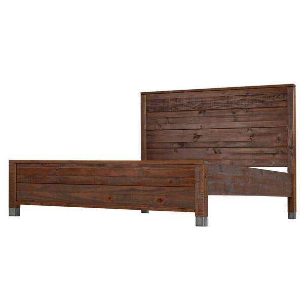 Camaflexi Baja Walnut Queen Size Panel, Bed Frame With Headboard King Size