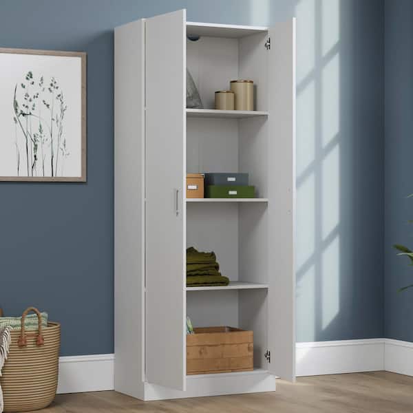 White 60 in. H Accent Storage Cabinet with 4-Shelves