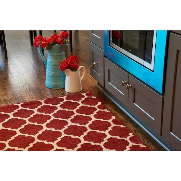 Trellis Philadelphia Red/Beige 2' 7 x 8' 0 Runner Rug