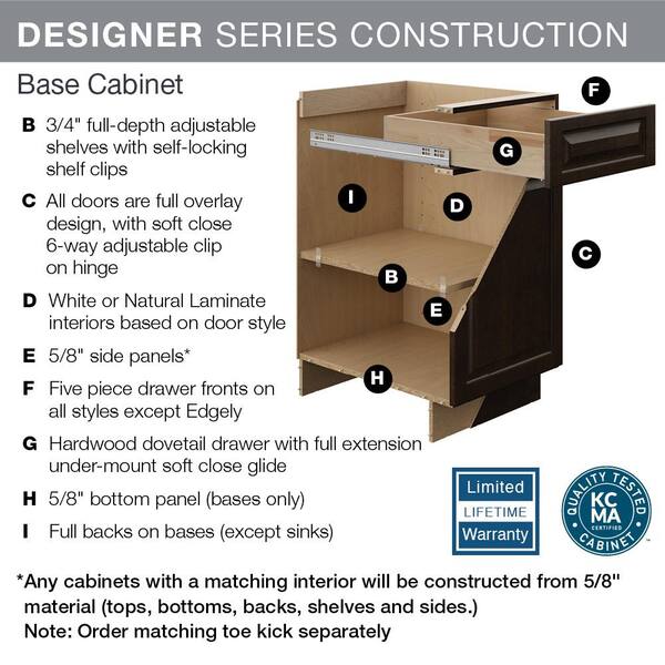 Hampton Bay Designer Series Edgeley Assembled 30x34 5x23 75 In Base Kitchen Cabinet In Driftwood B30 Eddw The Home Depot
