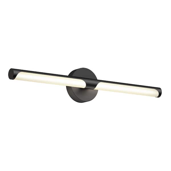 Ilona 27.2 in. 5CCT Matte Black Modern LED Vanity Light - Adjustable Bathroom Wall Fixture