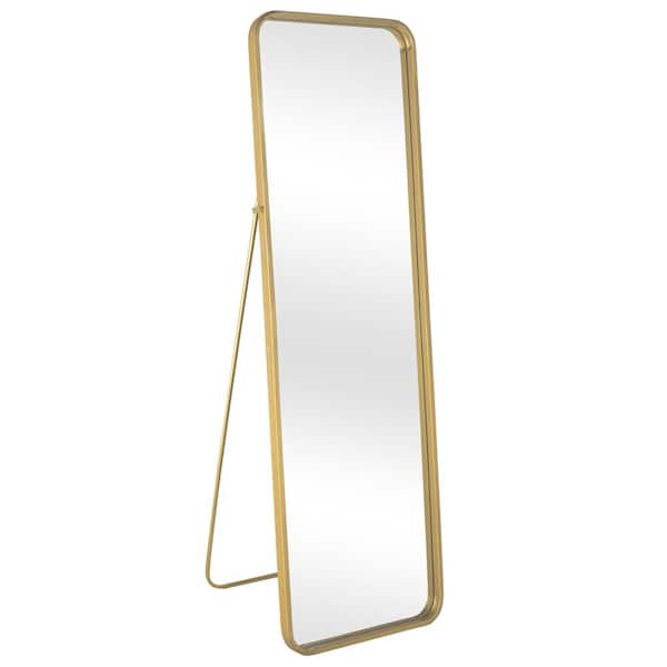 Karl home 63.7 in. x 19.6 in. Modern Rectangle Iron Framed Gold Full Length Vanity Mirror