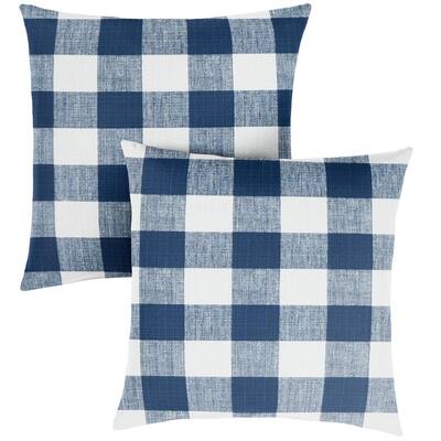 checkered outdoor pillows