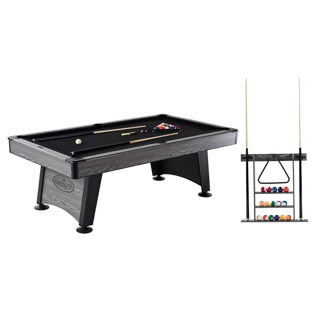Barrington Blackstone 7.5 ft. Pool Table with Black Velvet Cloth, Cue ...