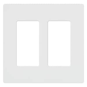 Claro 2 Gang Wall Plate for Decorator/Rocker Switches, Gloss, White (CW-2-WH) (1-Pack)