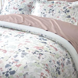 Waterdale 3-Piece Reversible Multi-Color Printed Floral Cotton Sateen Comforter Set