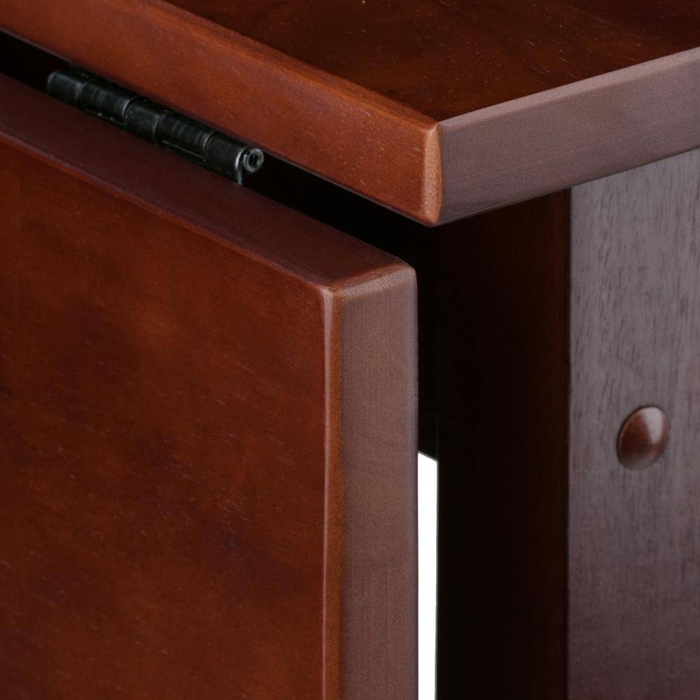 Antique Walnut Extendable Bar-Height Dining Table with Leaf