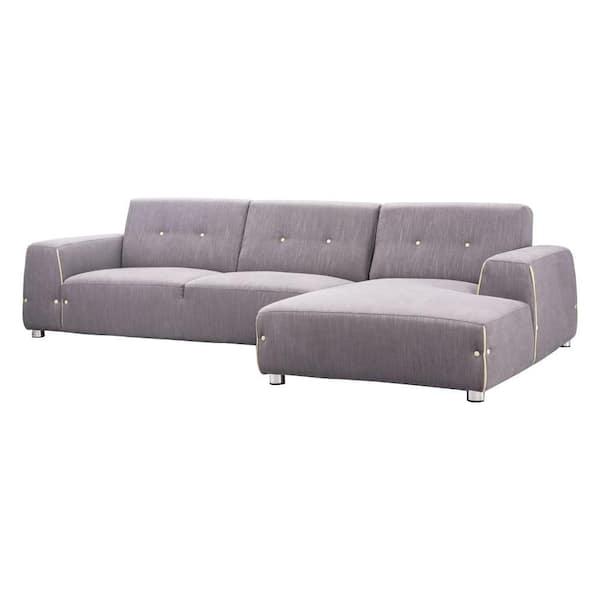 ZUO Linkoping Slate Gray Fabric Left Hand Facing Sectional