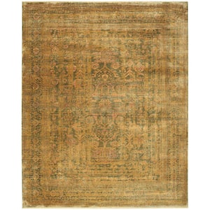 Luxurious Olive 10 ft. x 13 ft. Distressed Traditional Area Rug