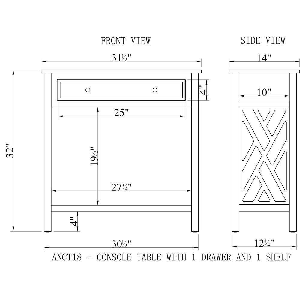 Middlebury 36" White Pine Coffee Table Set with Drawer and Tray
