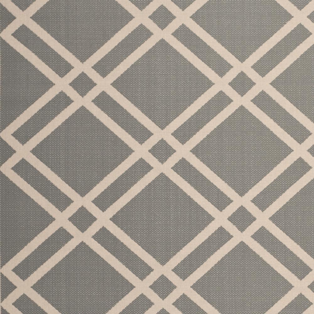 Anthracite & Beige Reversible Outdoor Rug, 9' x 12', Easy Care