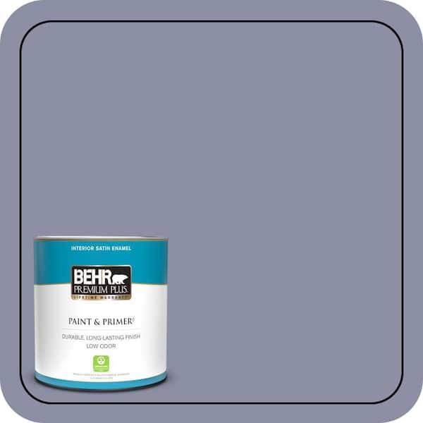 BEHR PREMIUM PLUS 1 qt. #620F-4 Violet Shadow Satin Enamel Low Odor Interior Paint & Primer