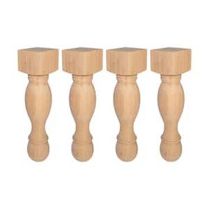34-1/2 in. x 8 in. Unfinished North American Solid Oak Kitchen Island Leg (Pack of 4)