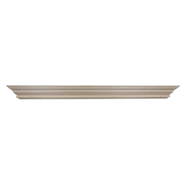 EVERMARK Expressions 5 ft. Colonial Poplar Stain Grade Wood Shelf Mantel