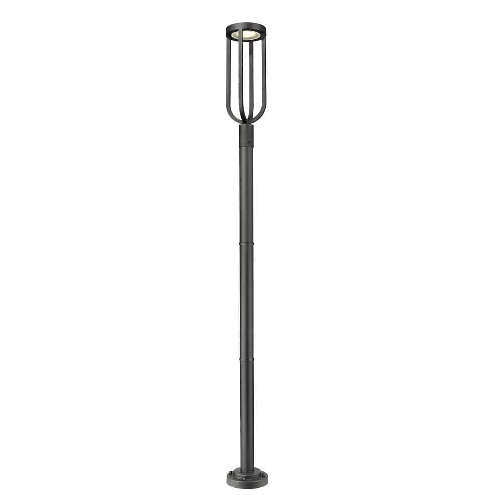 Leland 97.25 in. 1-Light Sand Black Aluminum Hardwired Outdoor Weather Resi