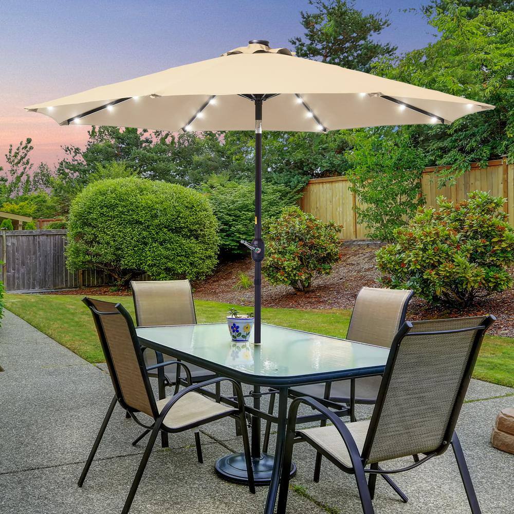 Reviews for JOYESERY 9 ft. Solar LED Market Patio Umbrellas with Solar