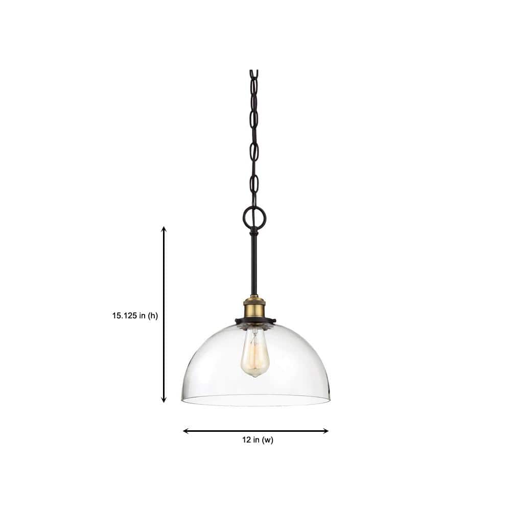 Bryson Vintage Bronze 12" Industrial Pendant Light