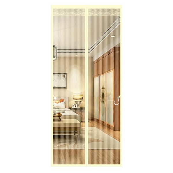 Shatex 39 in. x 83 in. Beige Plastic Magnetic Screen Door Bi-Parting