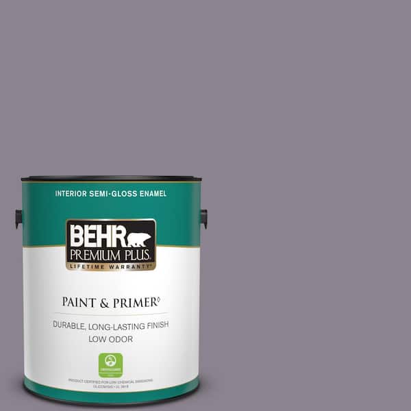 BEHR PREMIUM PLUS 1 gal. #670F-5 Gothic Amethyst Semi-Gloss Enamel Low Odor Interior Paint & Primer