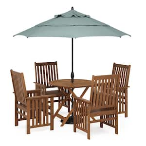 Tioman Hardwood Sunlight Outdoor Folding Dining Table with Umbrella Holes