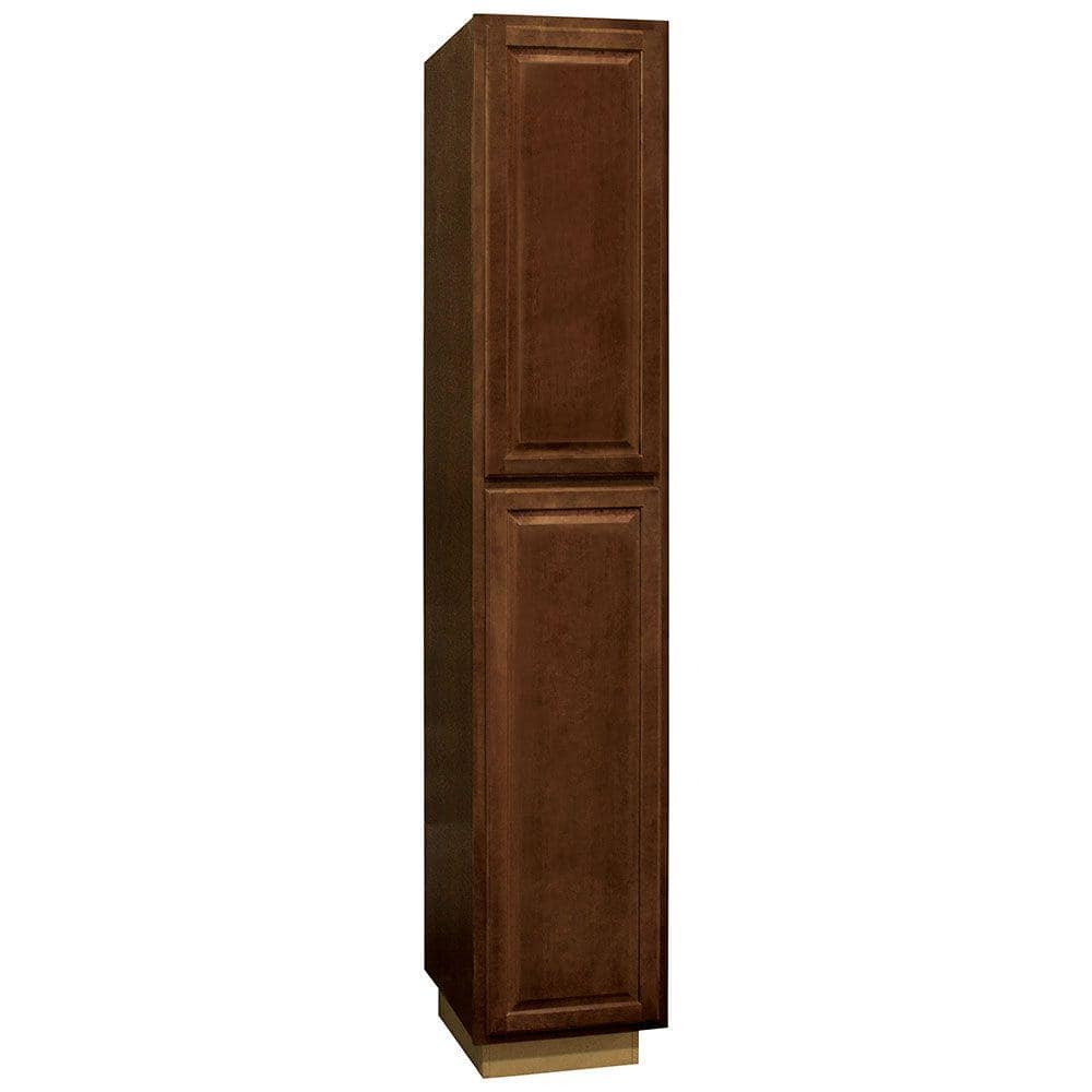 Reviews For Hampton Bay Hampton 18 In W X 24 In D X 96 In H   Cognac Hampton Bay Assembled Kitchen Cabinets Kp1896 Cog 64 1000 