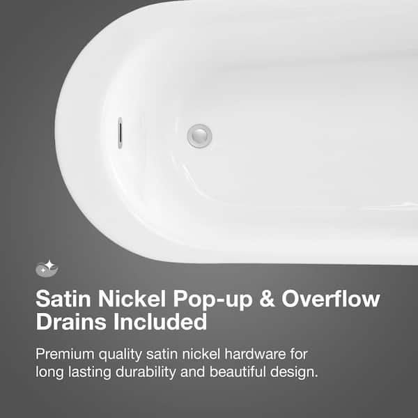 Aiden 34.25 in. W x 71 in. L Gloss White Acrylic Flatbottom Non-Whirpool Bathtub Aiden 34.25 in. W x 71 in. L Gloss White Acrylic Flatbottom Non-Whirpool Bathtub