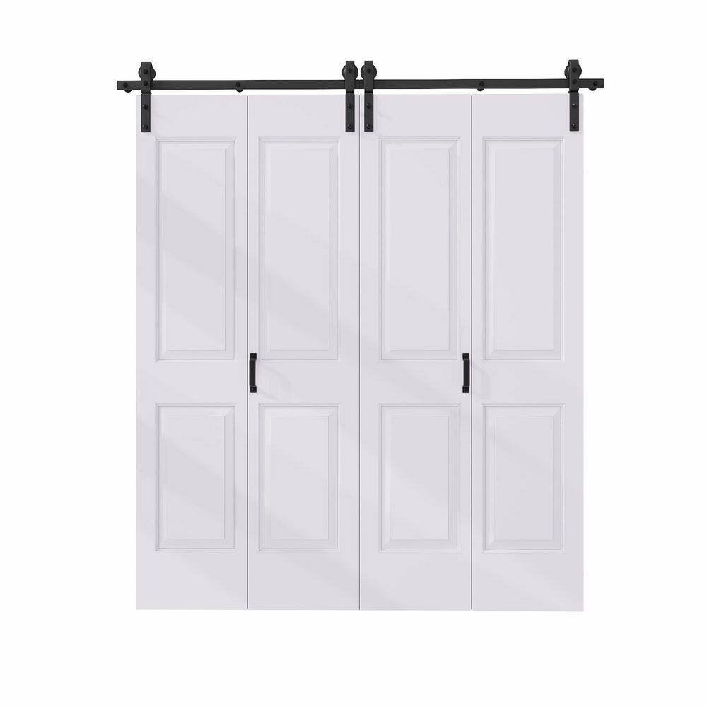 MillwkPro 72 in. x 84 in. Assembled Bi-Fold 4 Panel White Primed DIY ...
