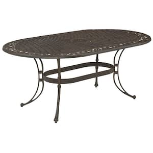 Sanibel 72 in. Rust Bronze Oval Cast Aluminum Outdoor Dining Table