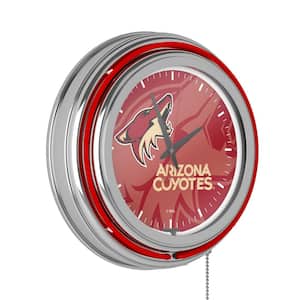 Arizona Coyotes Red Watermark Lighted Analog Neon Clock