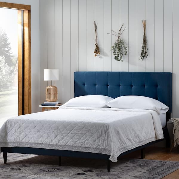 Brookside Tara Blue Navy Full Square Tufted Upholstered Platform Bed