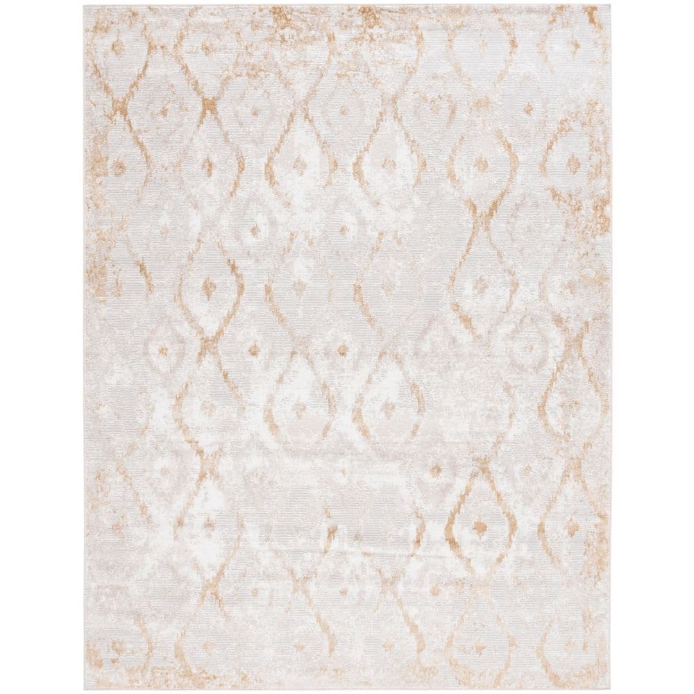 Meadow 9 ft. x 12 ft. Ivory/Gold Distressed Trellis Area Rug price history on PriceWatchPro