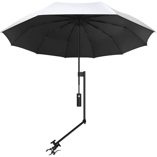 2.5 ft. Beach Umbrella with Adjustable Universal Clamp for Stroller, Bleacher, Patio, Fishing, BBQ Parties, Silver