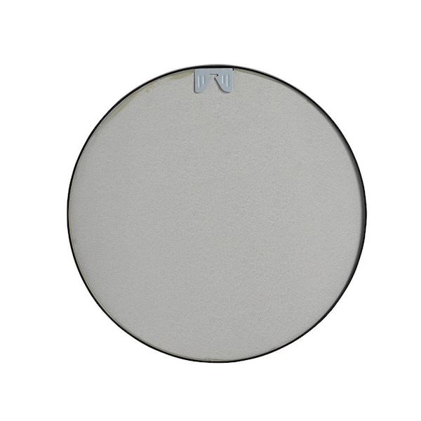 Black 24 in W x 24 in. H Farmhose Round Glass Framed Mirror Wall Mirror Wall Decor Mirror