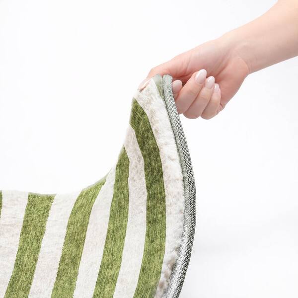Dream Shag Premium Machine Washable Abstract ADS528 Olive 2 ft. x 3 ft. Accent Rug