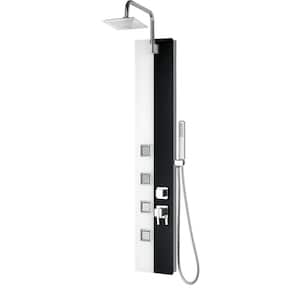 Capri X 4-Jet Shower Panel System with Rain Showerhead and Hand Shower in Black and White