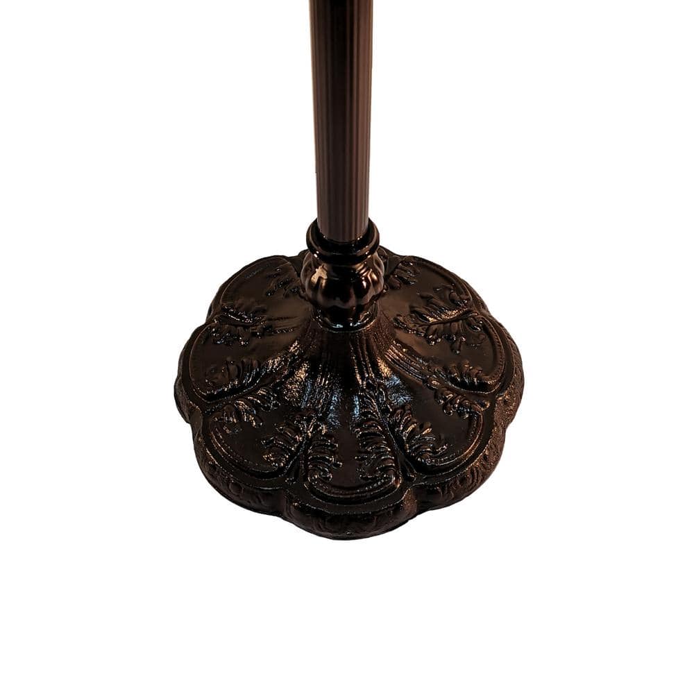 72" White Stained Glass Torchiere Floor Lamp with 3-Way Switch