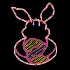 16.5 in. Lighted Pink Bunny with Easter Egg Window Silhouette Decoration