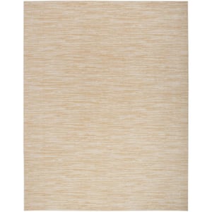 Essentials 8 ft. x 10 ft. Ivory Gold Abstract Contemporary Indoor/Outdoor Area Rug