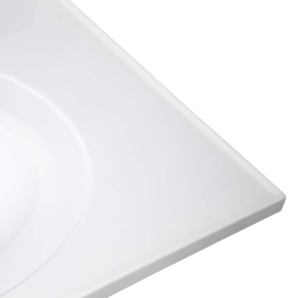 73 Inch White Cultured Marble Double Sink Vanity Top